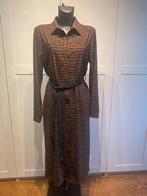 Mooij #travelstof blousejurk (lang) bruin | zwart XL | 42, Bruin, Verzenden, Mooij, Maat 46/48 (XL) of groter