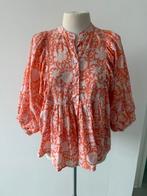 Koraal oranje pragt blouse blockprint, Kleding | Dames, Maat 38/40 (M), Oranje, Ophalen of Verzenden, Zo goed als nieuw