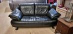 Leren bank zwart, Ophalen of Verzenden, Zo goed als nieuw, 75 tot 100 cm, Metaal