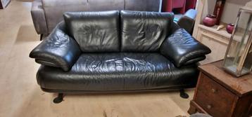 Leren bank zwart beschikbaar voor biedingen