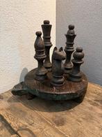 Uniek Houten Schaakspel - Handgemaakt, Antiek en Kunst, Ophalen