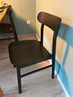 4 IKEA massief houten eetkamerstoelen, Ophalen, Zwart, Zo goed als nieuw, Vier