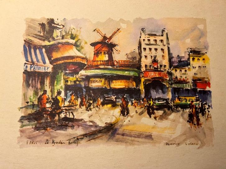 Moulin Rouge (Parijs) Marius Girard, Antiek en Kunst, Kunst | Litho's en Zeefdrukken, Ophalen of Verzenden