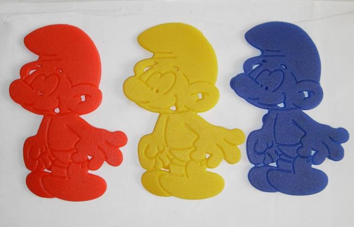 3 Zuignap Smurfen Smurf, Verzamelen, Smurfen, Zo goed als nieuw, Poppetje, Figuurtje of Knuffel, Verschillende Smurfen, Ophalen of Verzenden