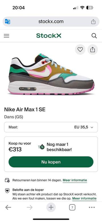 Nike Air Max 1 SE Dans- Maat 35 beschikbaar voor biedingen