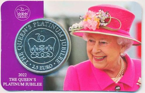 Malta 2,5 euro 2022 ‘Koningin Elizabeth II platina jubileum, Postzegels en Munten, Munten | Europa | Euromunten, Losse munt, Overige waardes