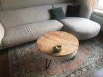 Salontafel mangohout en staal, Huis en Inrichting, Tafels | Salontafels, Ophalen, 50 tot 100 cm, Rond, 50 tot 100 cm