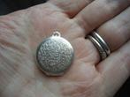 mooie echt zilveren hanger medaillon niels gegraveerd 2 foto, Ophalen of Verzenden, Gebruikt, Zilver, Zilver