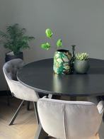 Woood ronde zwarte tafel, Ophalen, 50 tot 100 cm, 100 tot 150 cm, Zo goed als nieuw