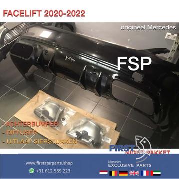 W205 C63 AMG FACELIFT ACHTERBUMPER + DIFFUSER ZWART ORIGINEE beschikbaar voor biedingen