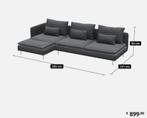 Soderhamn 4-zitsbank chaise longue en extra hoezen turquoise, Huis en Inrichting, Banken | Sofa's en Chaises Longues, Ophalen