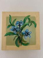 schilderij met blauwe bloemen, Antiek en Kunst, Kunst | Schilderijen | Klassiek, Ophalen