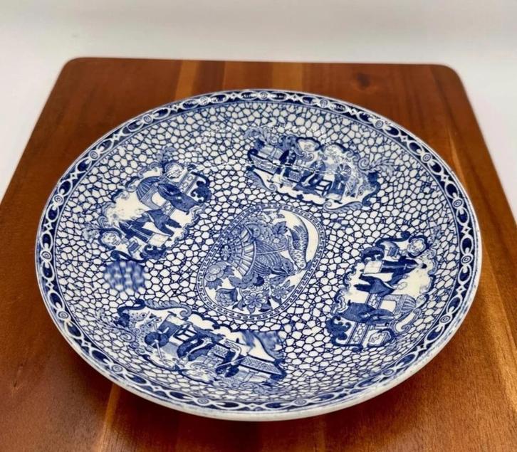 Antiek William Adams bord met Chinese vogel: 7,5" blauw, Antiek en Kunst, Antiek | Wandborden en Tegels, Ophalen