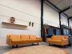 Gelderland 7850 Bank 3 zits crunch leer design fauteuil, Gebruikt, Driepersoons, Ophalen of Verzenden, Rechte bank