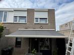 Zonnescherm handmatig grijs 4meter breed 2.50 uitval, Ophalen, Gebruikt, 150 tot 300 cm, 250 cm tot 450 cm