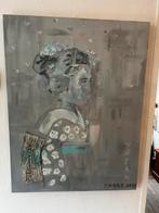 Japans georiënteerd schilderij. Geisha, Antiek en Kunst, Ophalen of Verzenden