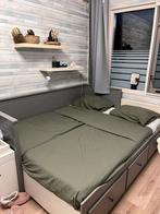 Ikea Hemnes uitschuifbed met 3 lades grijs., Ophalen, Tweepersoons, Zo goed als nieuw, 200 cm