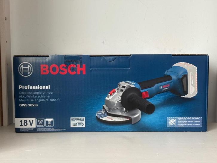 Bosch GWS 18V-8 125mm brushless 18v accu haakse slijper solo, Doe-het-zelf en Verbouw, Gereedschap | Slijpmachines, Nieuw, Haakse handslijpmachine