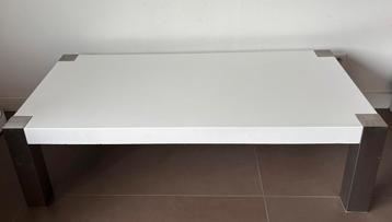 Gratis afhalen: hoogglans witte salontafel 65x135cm
