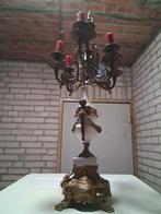 Kandelaars met klok,zelf ophalen ik verstuur het niet, Ophalen, Koper of Brons