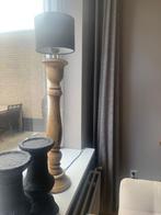 Houten baluster tafellamp, Huis en Inrichting, Lampen | Tafellampen, Ophalen, Zo goed als nieuw, Hout, 50 tot 75 cm