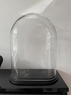 Stolp ovaal XL helder glas Zwart houten plateau, Veens Living, Nieuw, Elst, Info@veensliving.nl