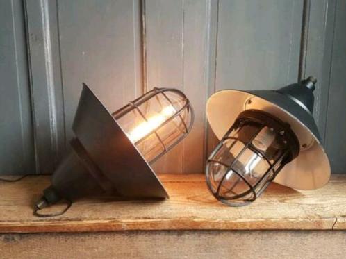 Industria Rotterdam Kooilamp industriële bully  Zwart, Huis en Inrichting, Lampen | Hanglampen, Zo goed als nieuw, Minder dan 50 cm