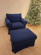 Ektorp fauteuil met hocker, Gebruikt, Eenpersoons, 75 tot 100 cm, Ophalen of Verzenden