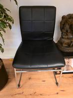 2 Zwarte Stoelen met Zilver Onderstel - Prima Staat!, Twee, Zwart, Ophalen of Verzenden, Zo goed als nieuw