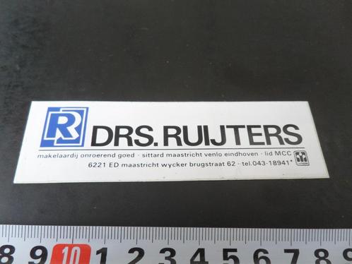 sticker drs ruijters makelaar sittard maastricht venlo ehv, Verzamelen, Stickers, Zo goed als nieuw, Bedrijf of Vereniging, Ophalen