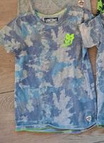 Vingino shirt t-shirt blauw grijs groen neon maat 6 / 116, Gebruikt, Ophalen of Verzenden, Vingino, Shirt of Longsleeve