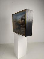 19e-eeuwse Vitrine-Taxidermie – Twee Fazanten, Ophalen