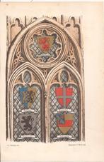 Blad Litho 5 wapens: Palland Gelder Buchorst Utrecht Schagen, Ophalen of Verzenden