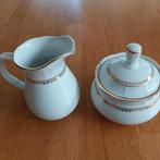 Vintage roomstelletje met gouden rand, Gebruikt, Ophalen of Verzenden, Overige stijlen, Kop(pen) en/of Schotel(s)