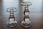 2 glazen kandelaars, Ophalen of Verzenden, Glas