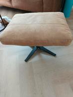 Cognac kleurige leren voetenbank, Ophalen, Zo goed als nieuw, Rechthoekig, 50 tot 75 cm