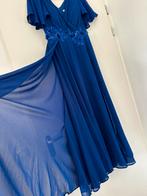 Koningsblauwe lange jurk maat 42- 100% Polyester, Kleding | Dames, Jurken, Blauw, Maat 42/44 (L), Ophalen of Verzenden, Zo goed als nieuw