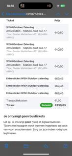 3x wish outdoor tickets + bus vanaf Amsterdam, Tickets en Kaartjes, Kortingen en Cadeaubonnen, Drie personen of meer, Overige soorten