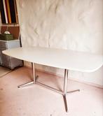 Vintage tafel eettafel op chromen frame, Ophalen, Gebruikt, 50 tot 100 cm, Vijf personen of meer