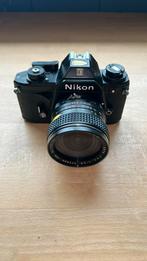Nikon EM + Pallas 28mm & Tokina 35-105mm lens, Audio, Tv en Foto, Fotocamera's Analoog, Ophalen of Verzenden, Gebruikt, Spiegelreflex