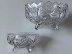 Vintage geslepen kristal glas - Grote schaal + kleine schaal, Antiek en Kunst, Ophalen of Verzenden
