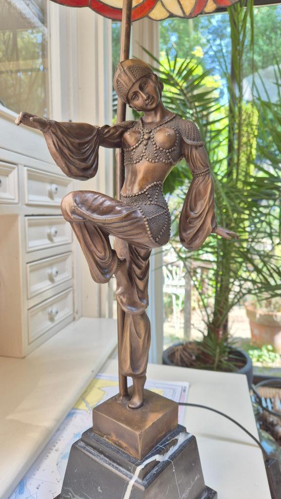 Chiparus en Tiffany lamp, Antiek en Kunst, Antiek | Koper en Brons, Brons, Ophalen