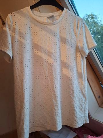 Wit Broderie Shirtje - Jacqueline de Yong - Maat M beschikbaar voor biedingen