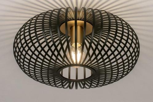 plafondlamp zwart tafel bed keuken lamp messing goud 39cm, Huis en Inrichting, Lampen | Plafondlampen, Nieuw, Ophalen of Verzenden