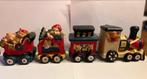 Vintage Keramische Kersttrein Wagon met Rendieren, Ophalen of Verzenden, Gebruikt