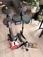 Guitar Hero Gitaar - Drumstel - Microfoon - 2 games (PS3), Spelcomputers en Games, Gitaar, Drumstel of Dj-set, PlayStation 3, Ophalen of Verzenden