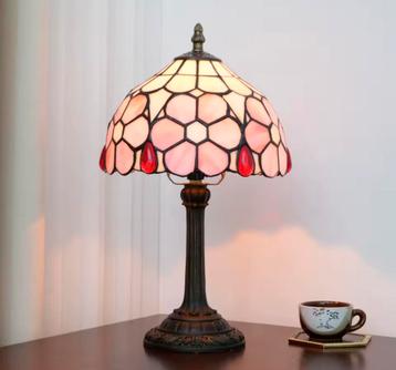 Roze Glas-in-Lood Tafellamp – €88,50! beschikbaar voor biedingen