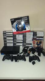Ps2 met 3 pads, memory card, 98 spellen, Stuur, Buzz Tv Sony, Spelcomputers en Games, Zwart, Met 2 controllers, Ophalen of Verzenden
