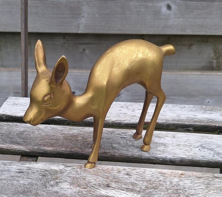 Prachtig vintage messing hert., Verzamelen, Retro, Huis en Inrichting, Ophalen of Verzenden