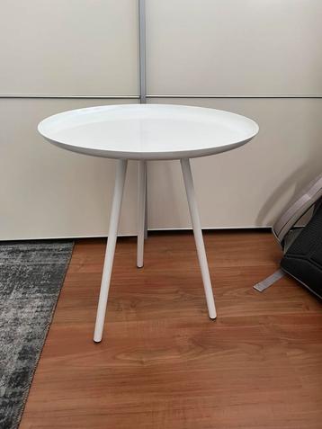 Bijzettafeltje wit metaal 40 cm doorsnede beschikbaar voor biedingen